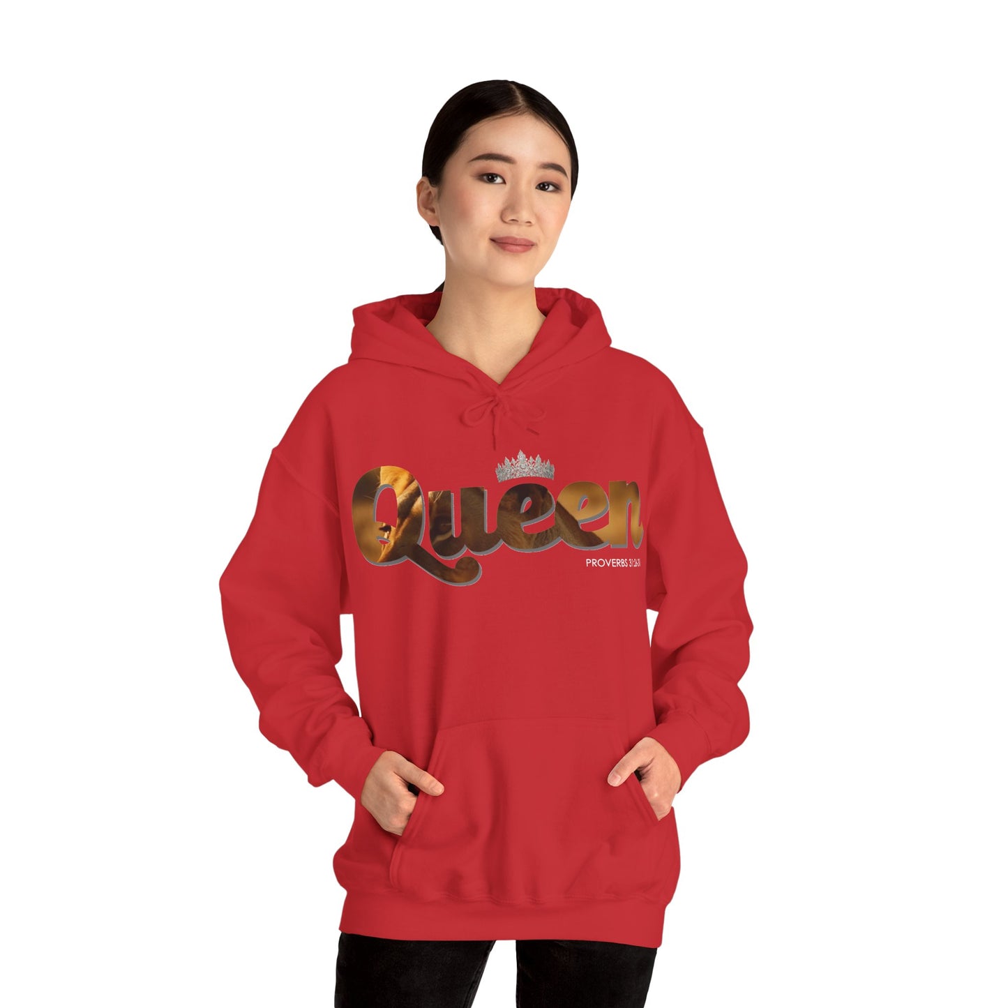 "I am Queen" Womens Affirmation Heavy Blend™ Hooded Sweatshirt