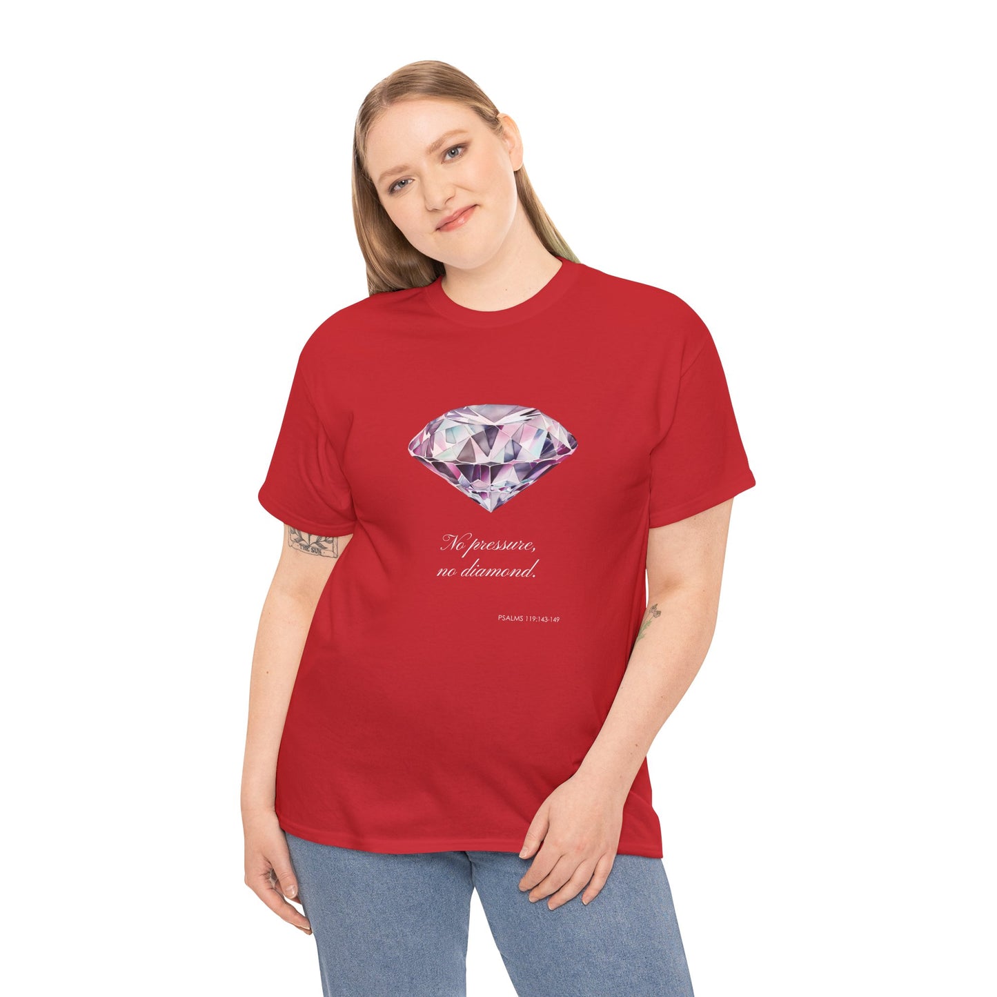 "No Pressure, No Diamond" Women's Inspirational Graphic T-Shirt