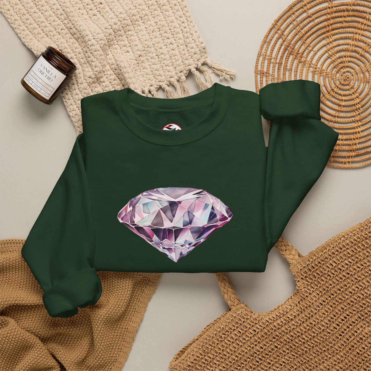"No Pressure, No Diamond" Inspirational Crewneck Sweatshirt