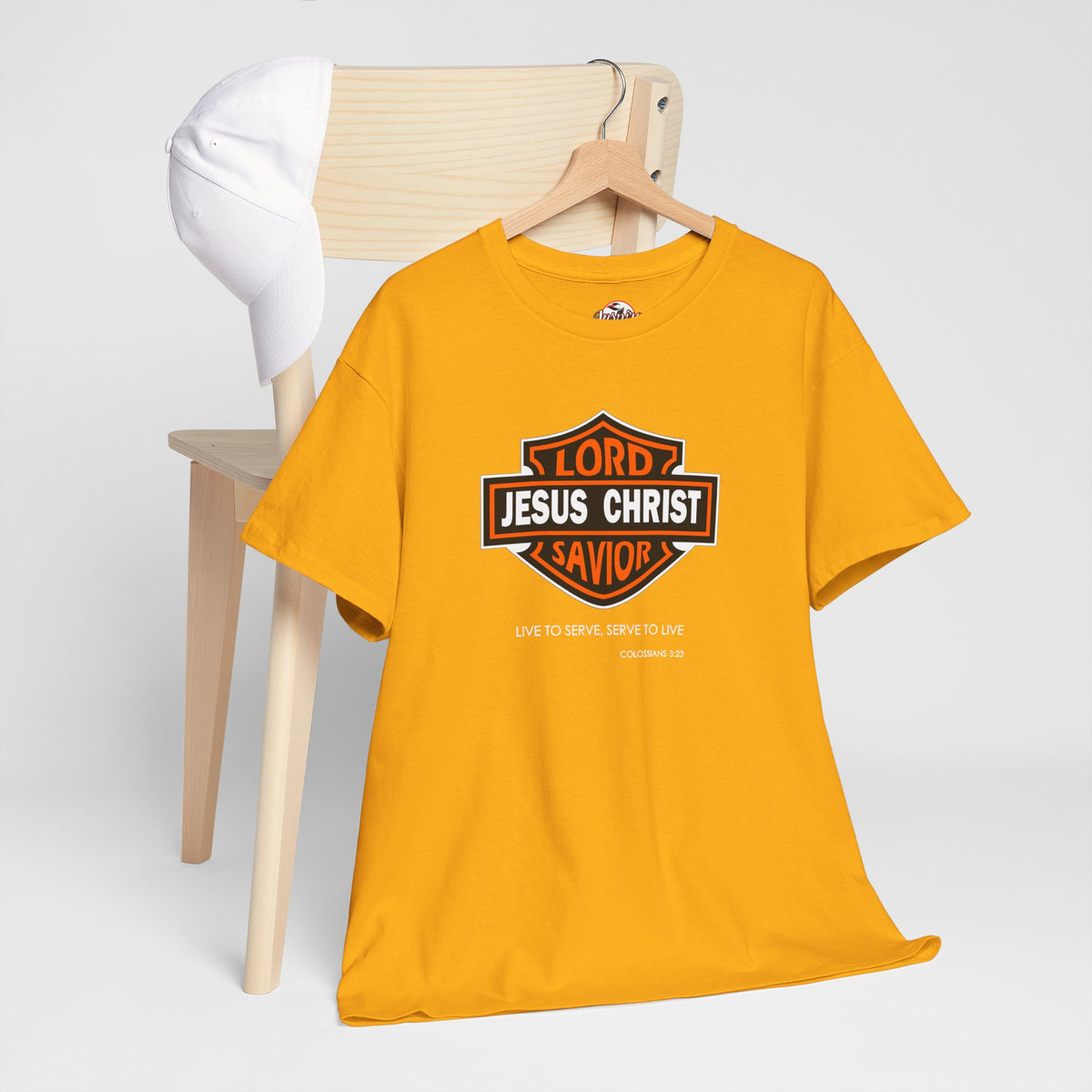 Jesus Christ Savior T‑Shirt — Lord Savior Motorcycle Shield Design