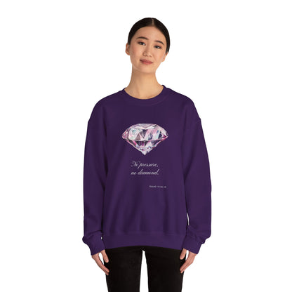 "No Pressure, No Diamond" Inspirational Crewneck Sweatshirt