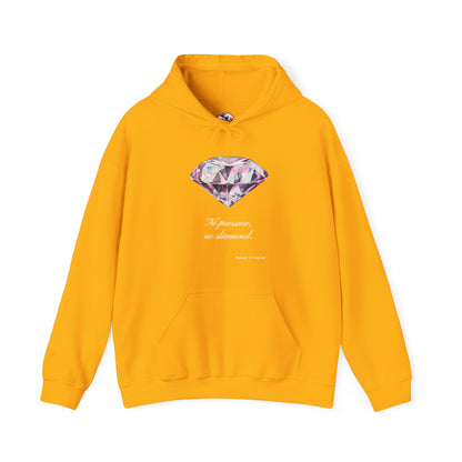"No pressure, no Diamond" Inspirational Graphic Pullover Hoodie