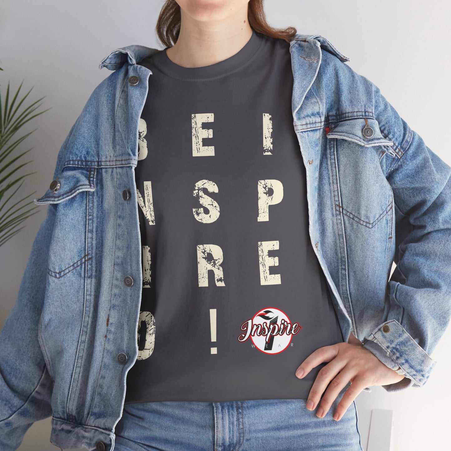 "Be Inspired" Motivational Vertical Graphic T-Shirt