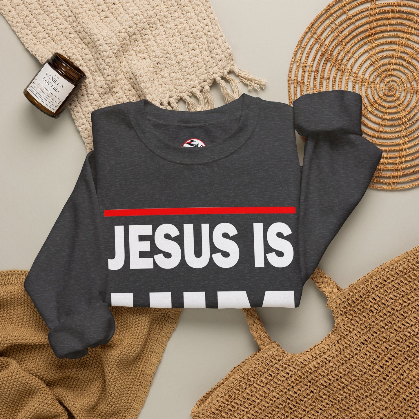 "Jesus Is Him" Inspirational Crewneck Sweatshirt