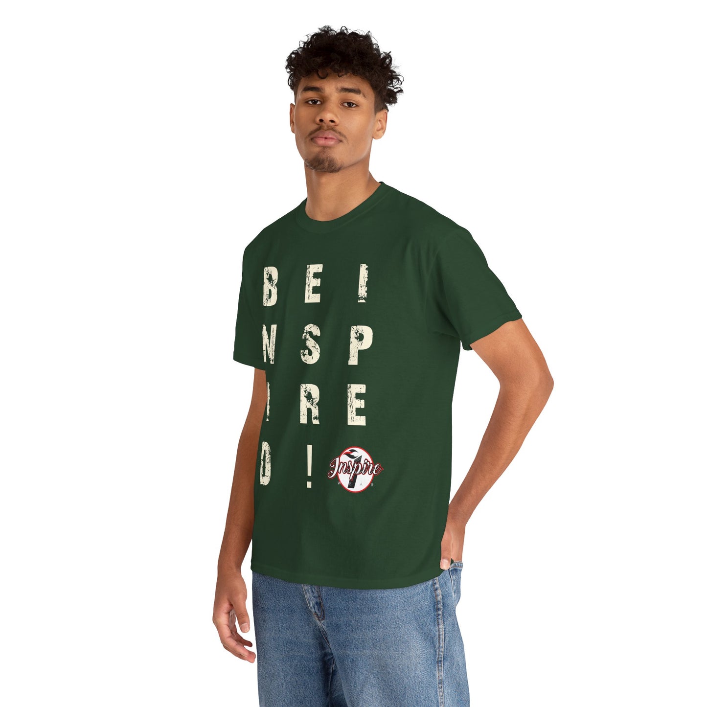 "Be Inspired" Motivational Vertical Graphic T-Shirt