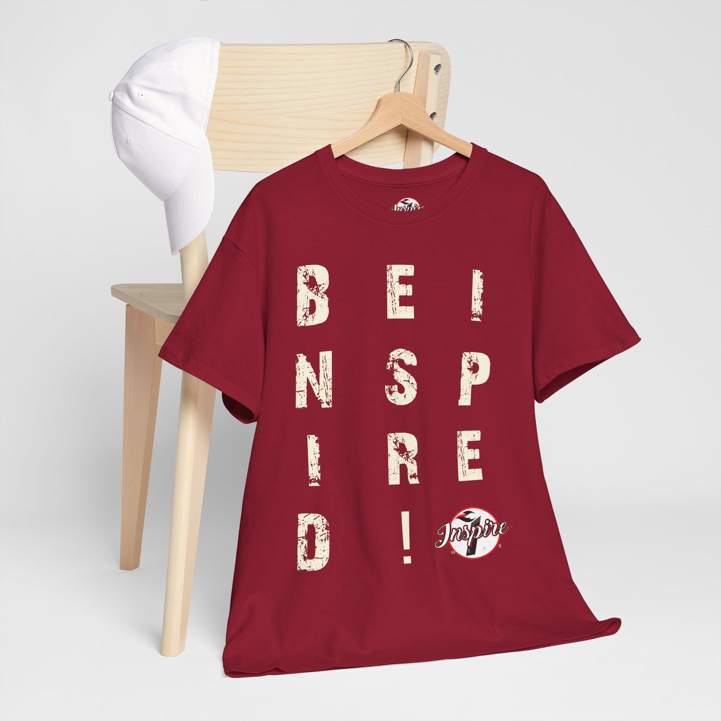 "Be Inspired" Motivational Vertical Graphic T-Shirt