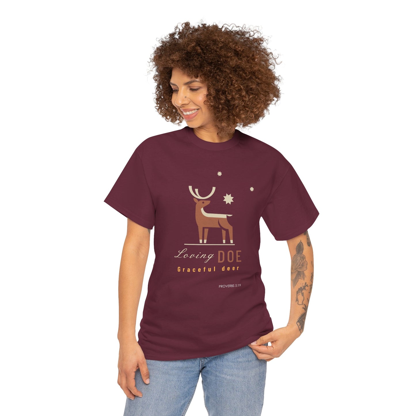 "Loving Doe Graceful Deer" Women's Inspirational Graphic T-Shirt