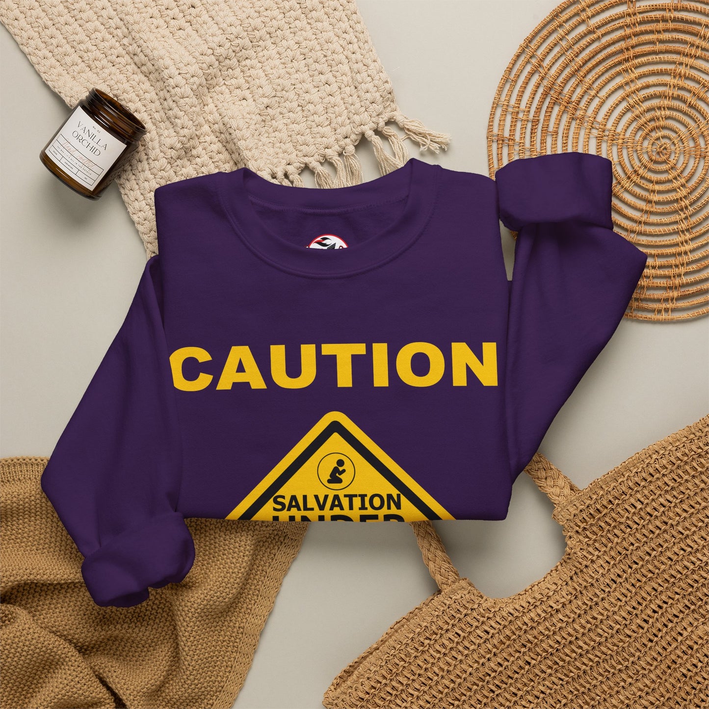 Caution: Salvation Under Construction Crewneck Sweatshirt