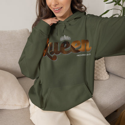 "I am Queen" Womens Affirmation Heavy Blend™ Hooded Sweatshirt