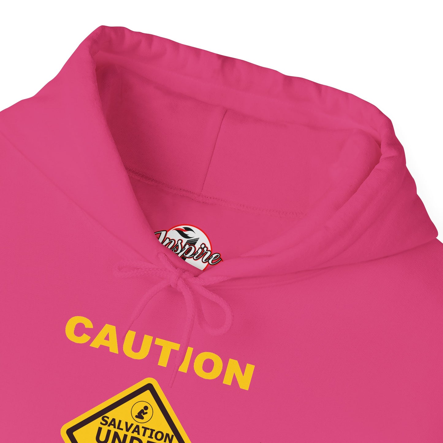 "Caution Salvation Under Construction" Graphic Pullover Hoodie