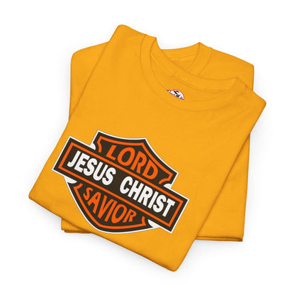 Jesus Christ Savior T‑Shirt — Lord Savior Motorcycle Shield Design