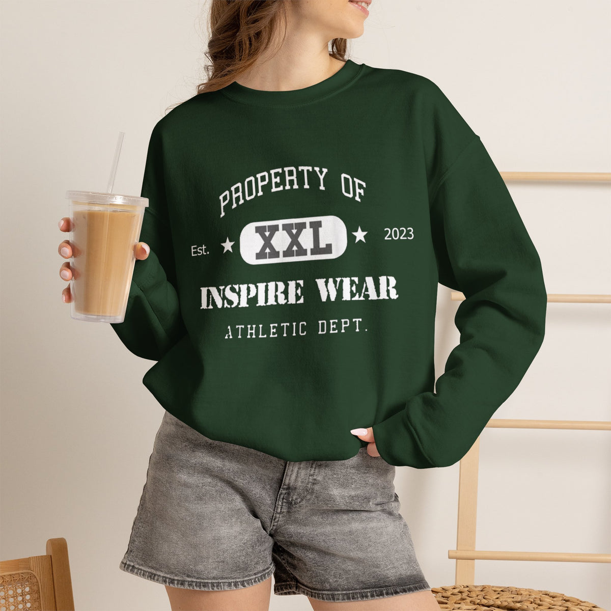 "Property of Inspire Wear" Athletic Crewneck Sweatshirt