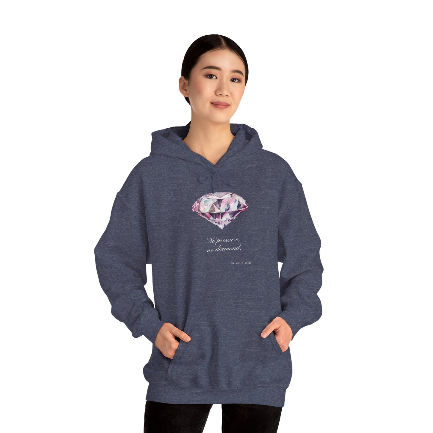 "No Pressure, no Diamond" Women's Heavy Blend™ Hooded Sweatshirt