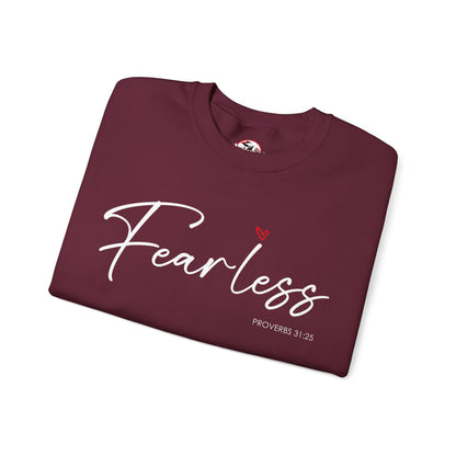 "Fearless" Inspirational Crewneck Sweatshirt — (Proverbs 31)