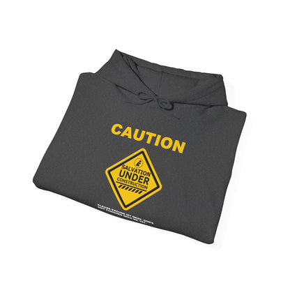 "Caution Salvation Under Construction" Graphic Pullover Hoodie