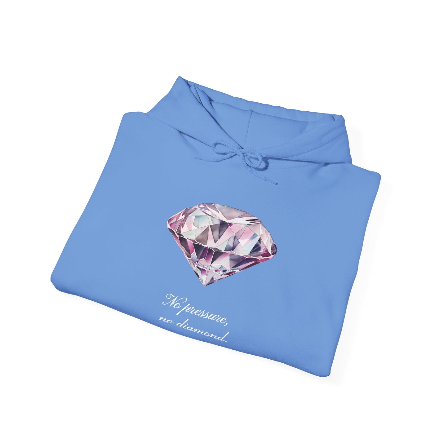 "No pressure, no Diamond" Inspirational Graphic Pullover Hoodie