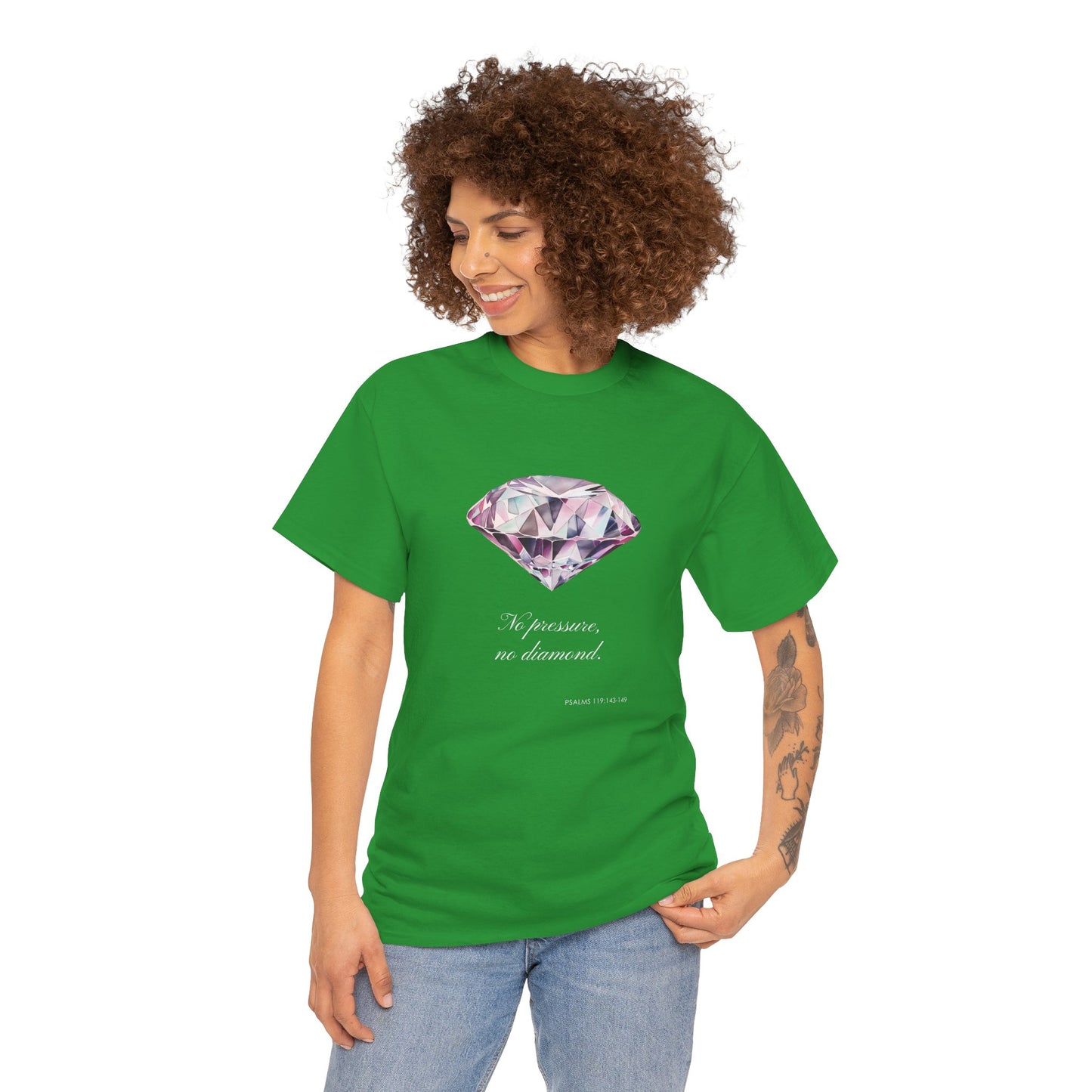 "No Pressure, No Diamond" Women's Inspirational Graphic T-Shirt