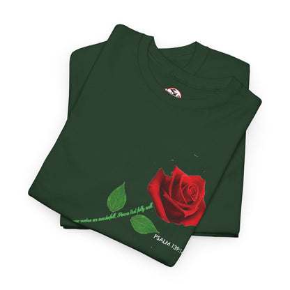 "Fearfully and Wonderfully Made" Rose Affirmative Graphic T-Shirt