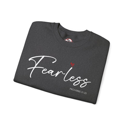 "Fearless" Inspirational Crewneck Sweatshirt — (Proverbs 31)