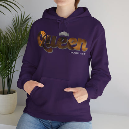 "I am Queen" Womens Affirmation Heavy Blend™ Hooded Sweatshirt