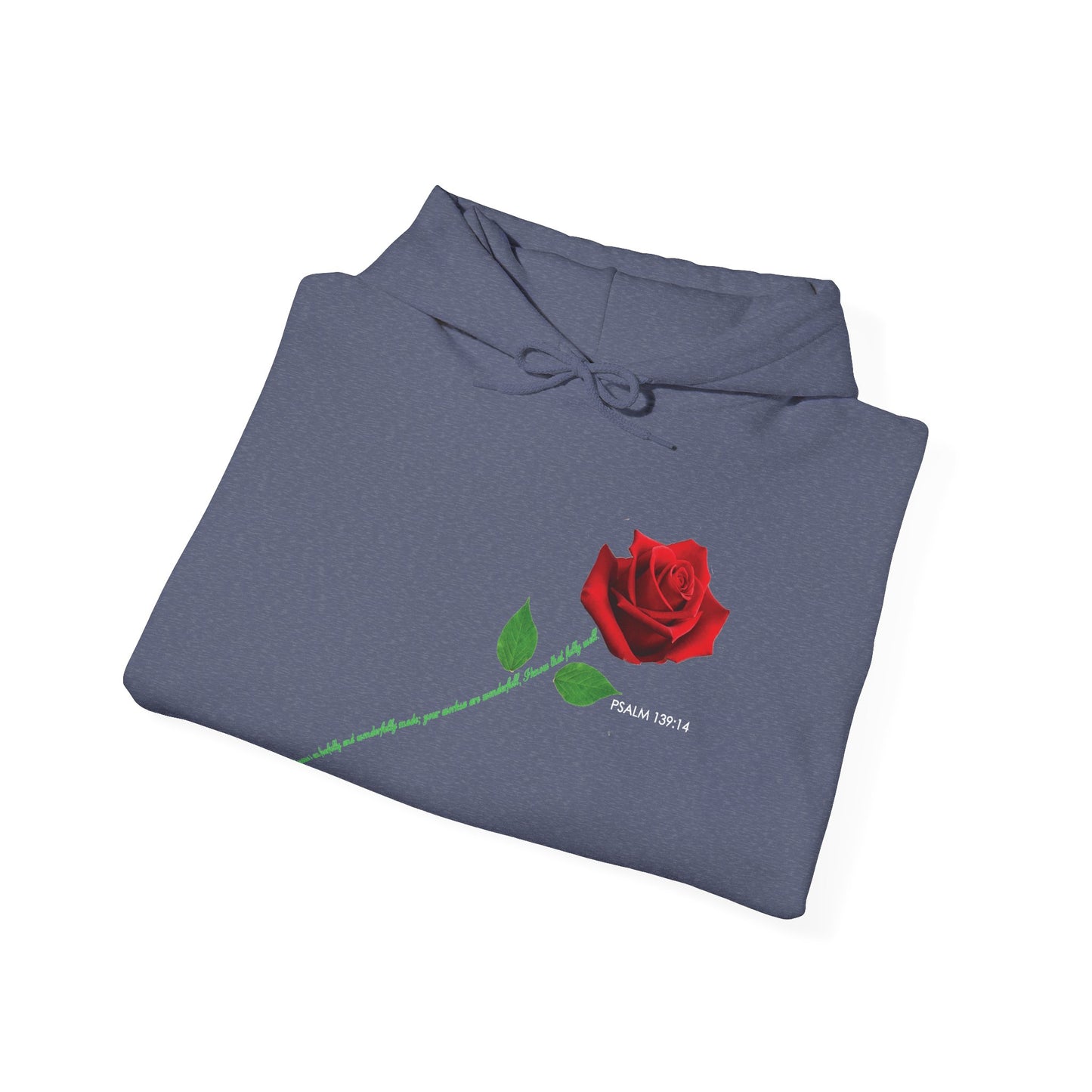 "Fearfully and Wonderfully Made" Rose Graphic Pullover Hoodie