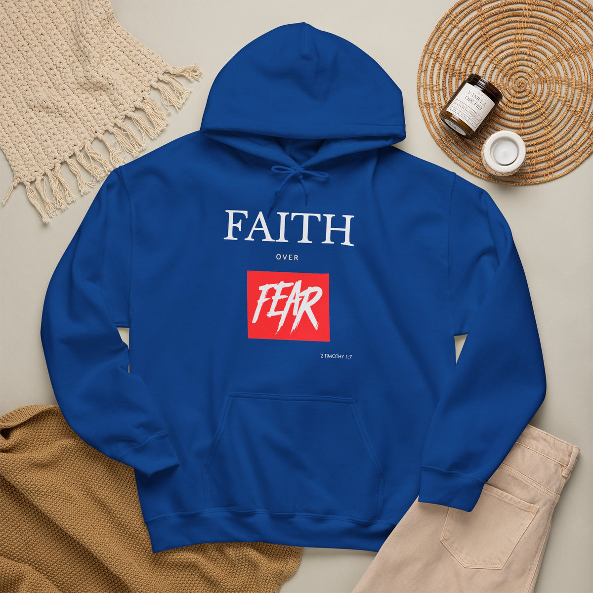 "Faith Over Fear" Inspirational Pullover Hoodie