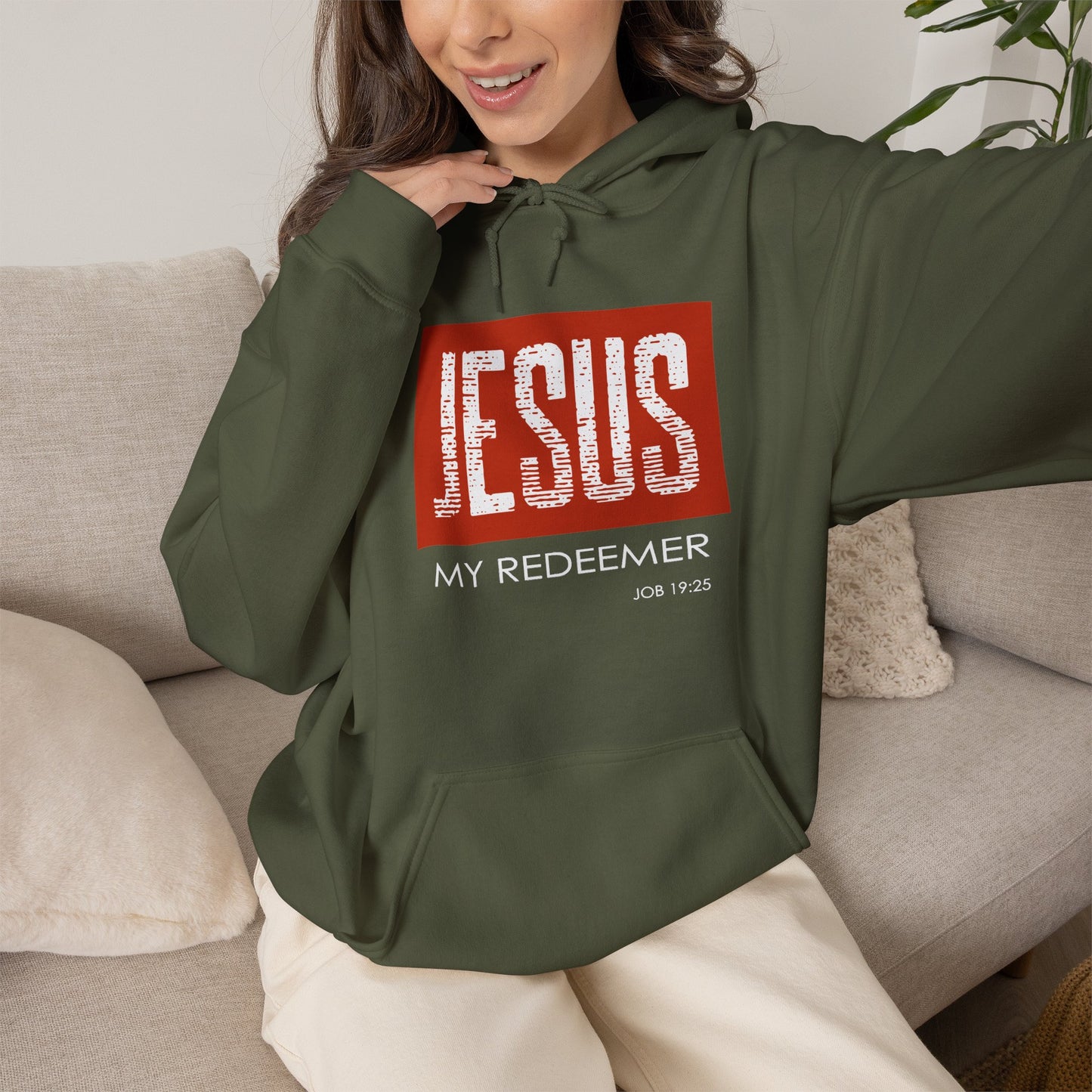"Jesus My Redeemer" Inspirational Pullover Hoodie