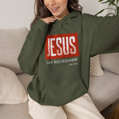 "Jesus My Redeemer" Inspirational Pullover Hoodie