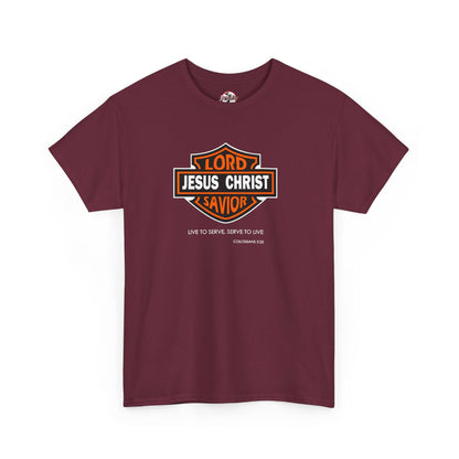 Jesus Christ Savior T‑Shirt — Lord Savior Motorcycle Shield Design