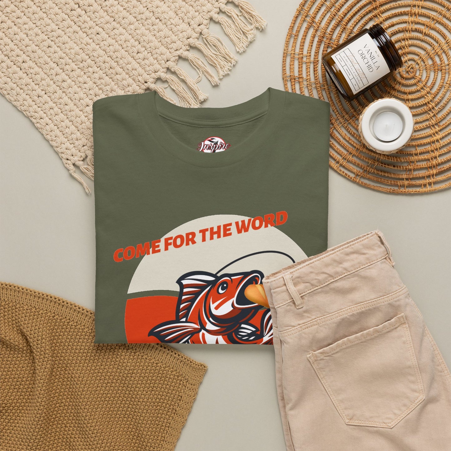 "Come for the Word" Fish Sandwich Graphic T-Shirt