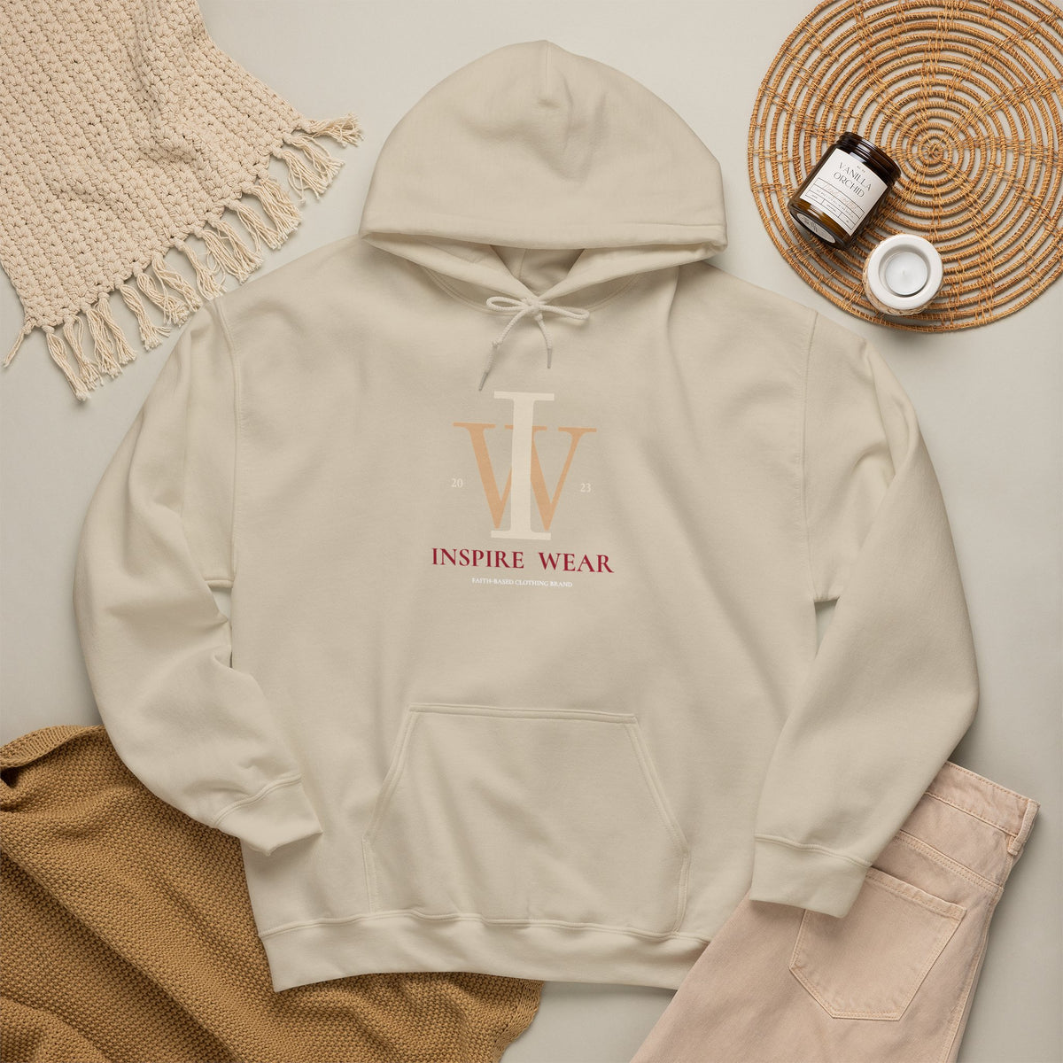 Inspire Wear IW Monogram Logo Pullover Hoodie