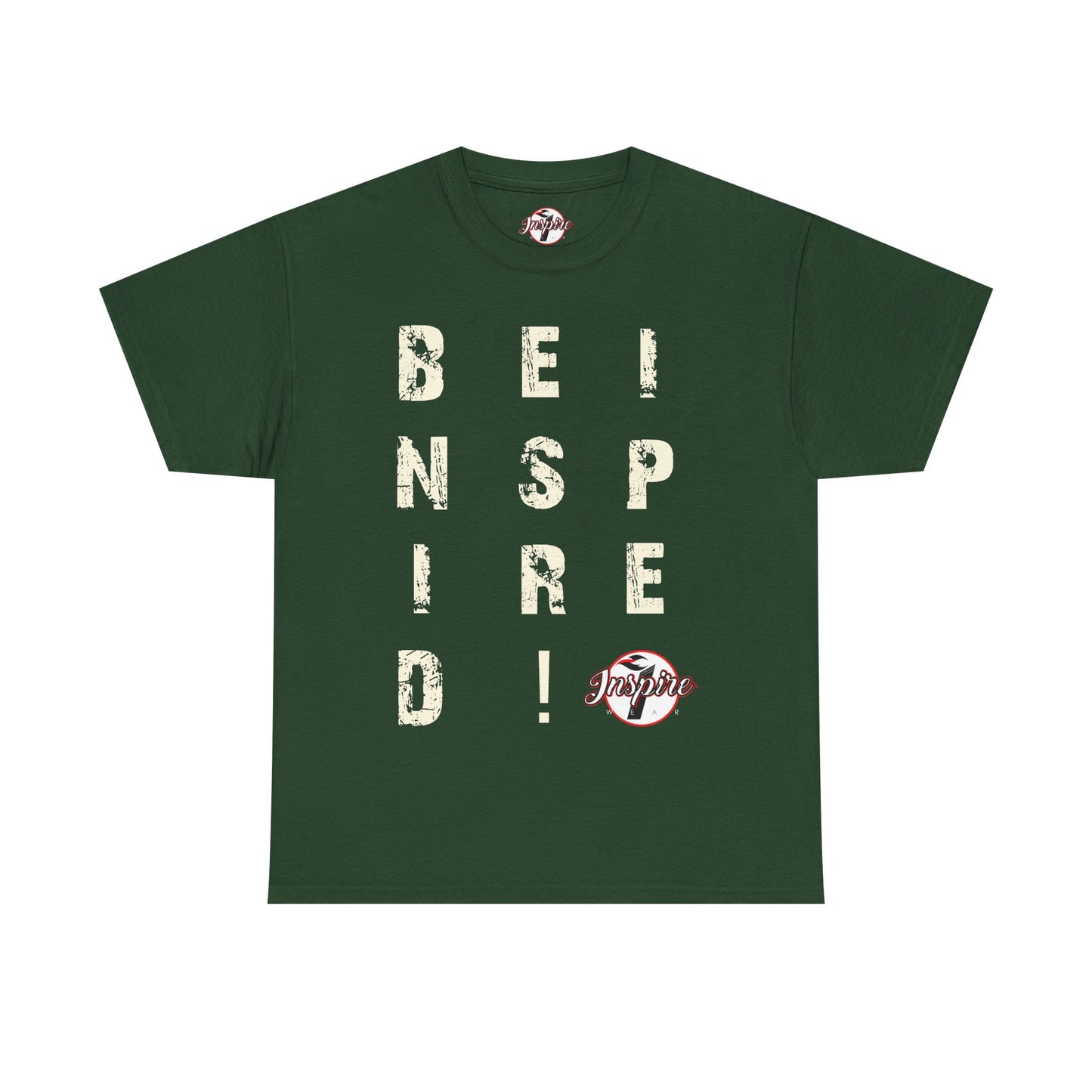 "Be Inspired" Motivational Vertical Graphic T-Shirt