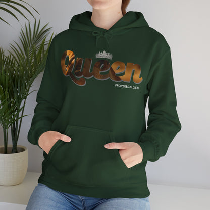"I am Queen" Womens Affirmation Heavy Blend™ Hooded Sweatshirt