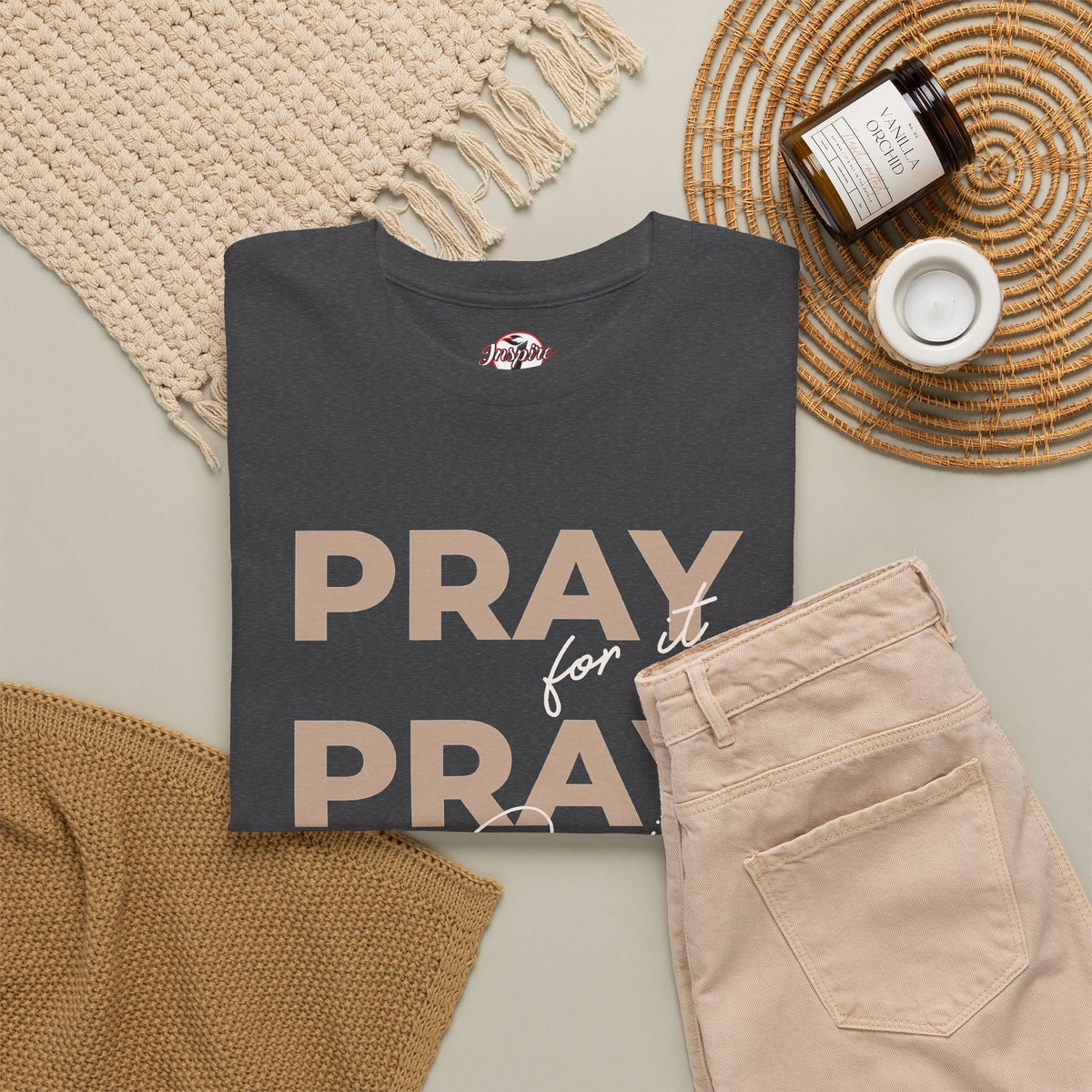 "Pray for it, Pray over it, Pray through it" Motivational Graphic T-Shirt