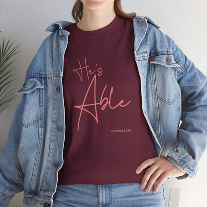 "He's Able" Women's Inspirational T-Shirt