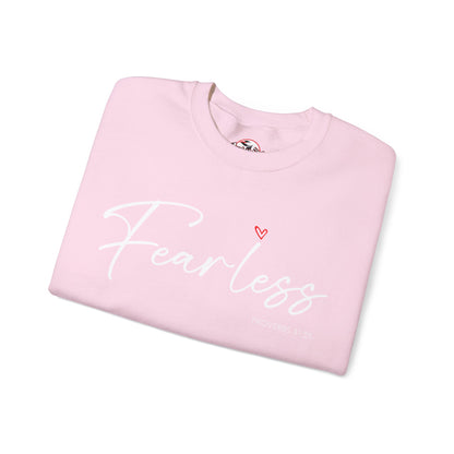 "Fearless" Inspirational Crewneck Sweatshirt — (Proverbs 31)