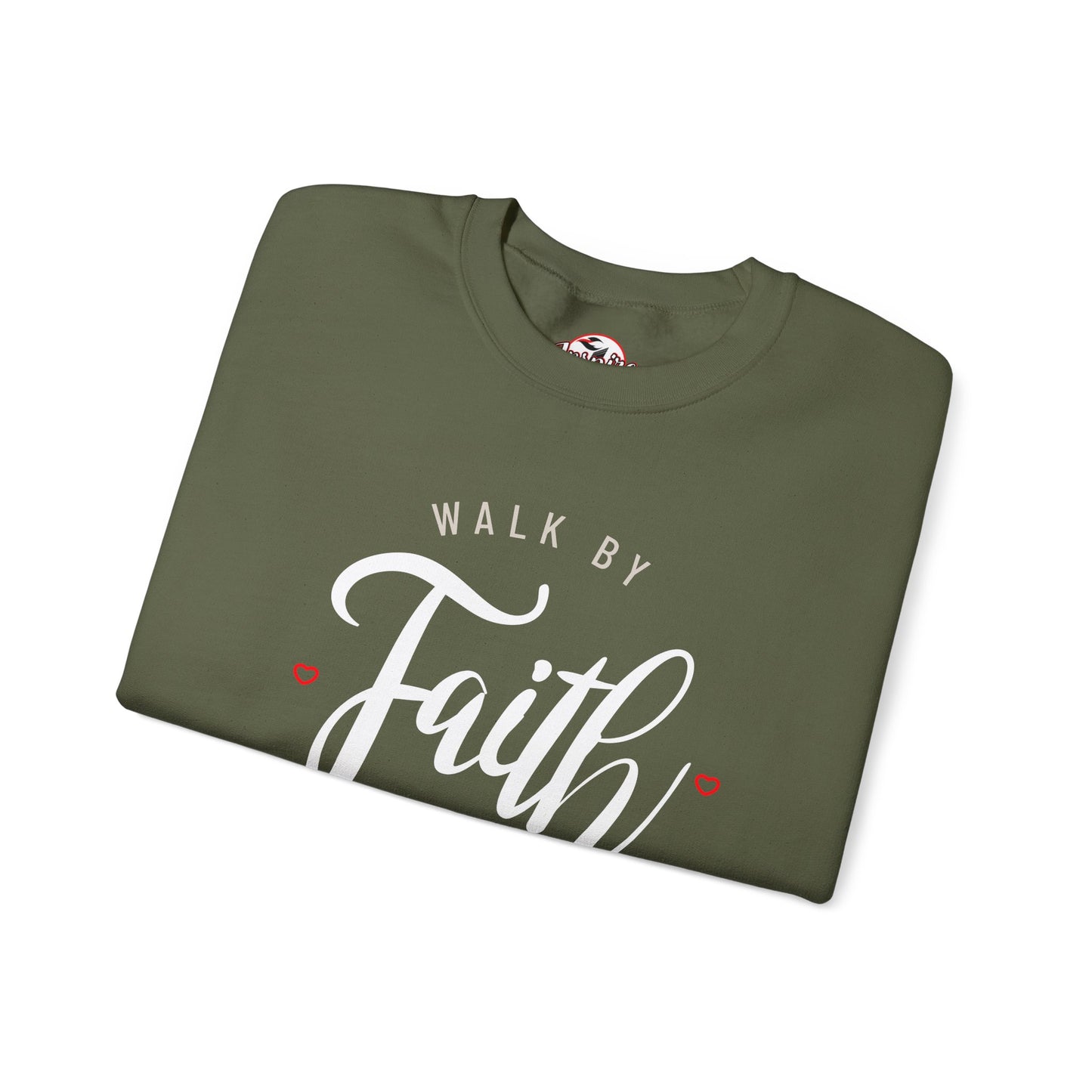 "Walk by Faith, Not by Sight" Motivational Pullover Crewneck Sweatshirt