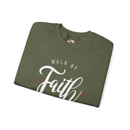 "Walk by Faith, Not by Sight" Motivational Pullover Crewneck Sweatshirt
