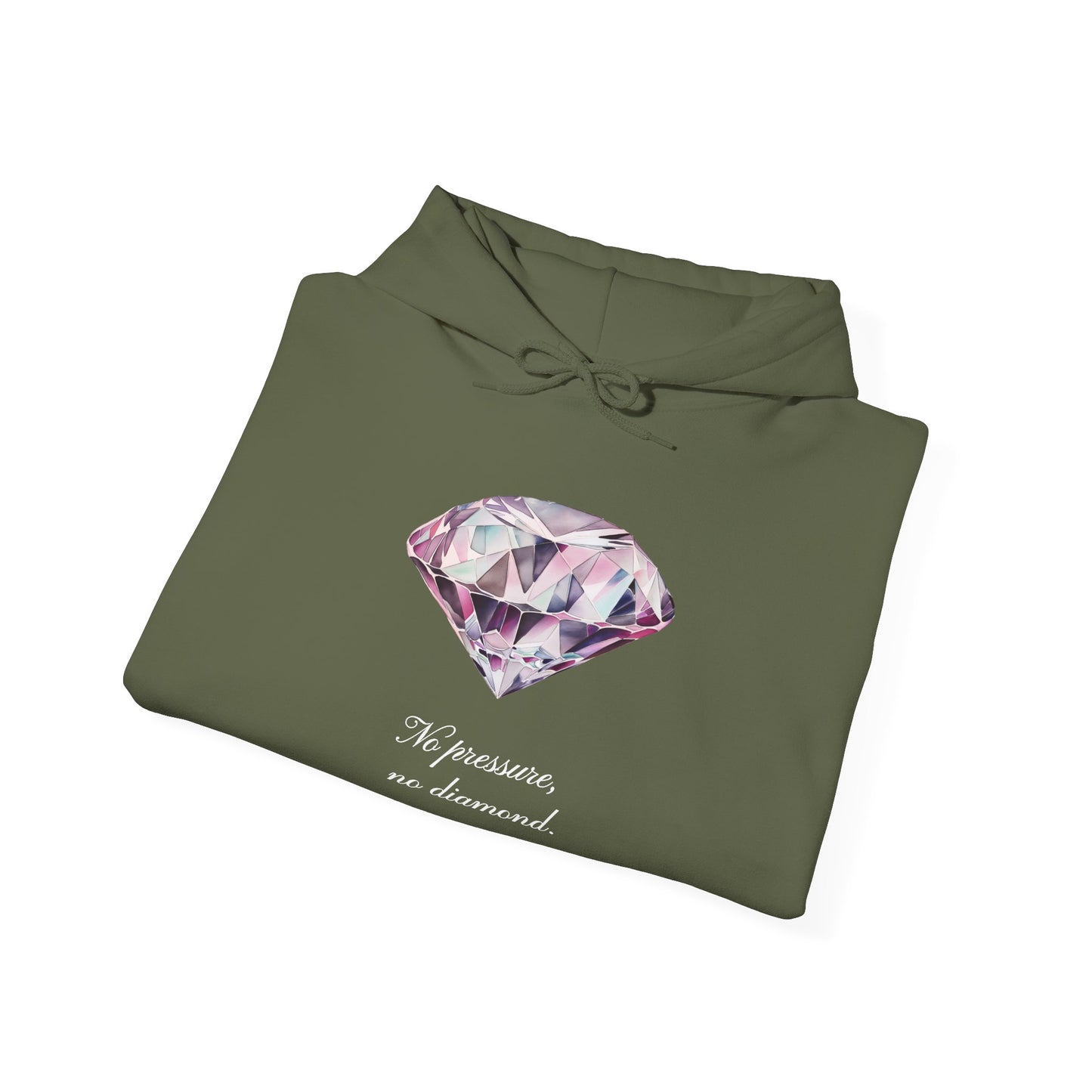 "No pressure, no Diamond" Inspirational Graphic Pullover Hoodie