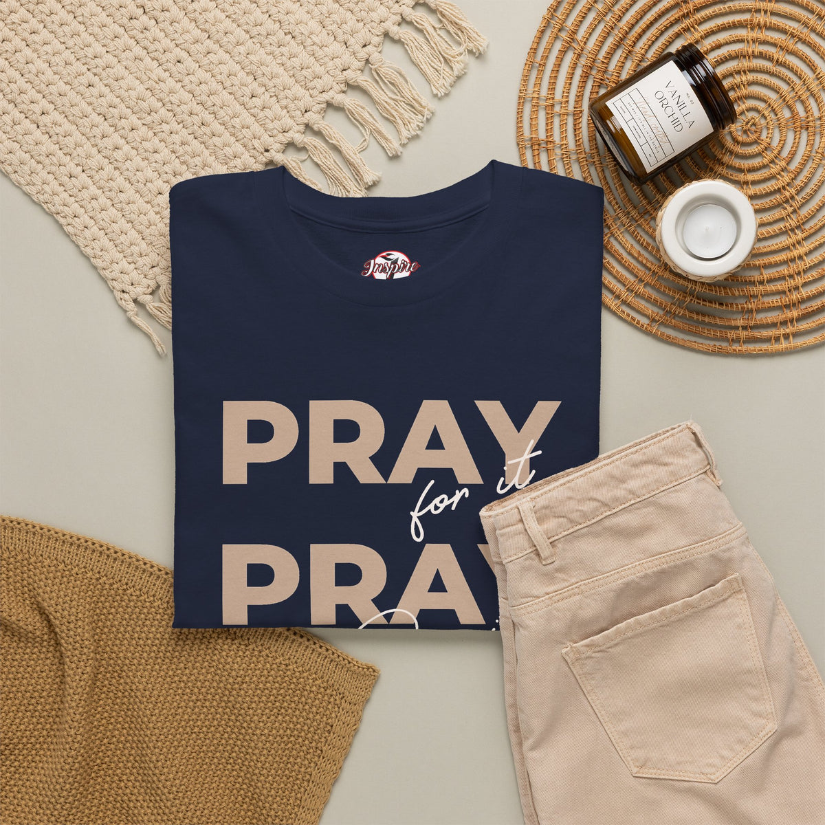 "Pray for it, Pray over it, Pray through it" Motivational Graphic T-Shirt