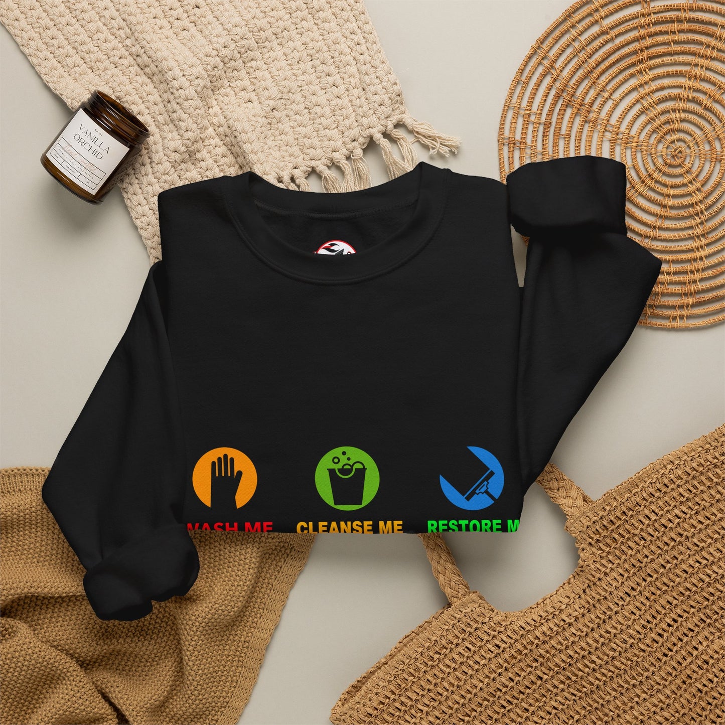 Wash Me, Cleanse Me, Restore Me Motivational Crewneck Sweatshirt
