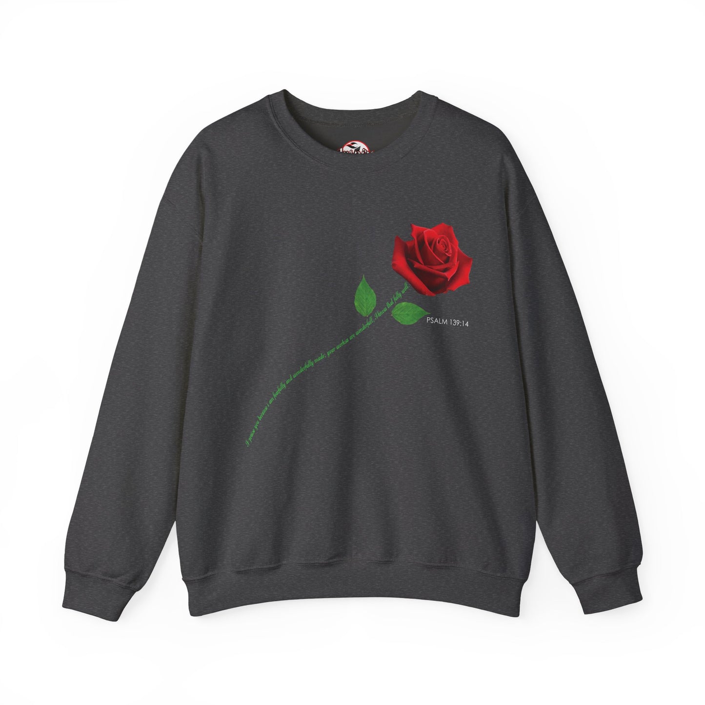 "Fearfully and Wonderfully Made" Rose Crewneck Sweatshirt