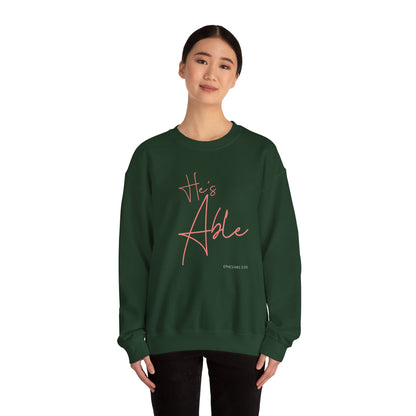 "He's Able" Women's Inspirational Crewneck Sweatshirt