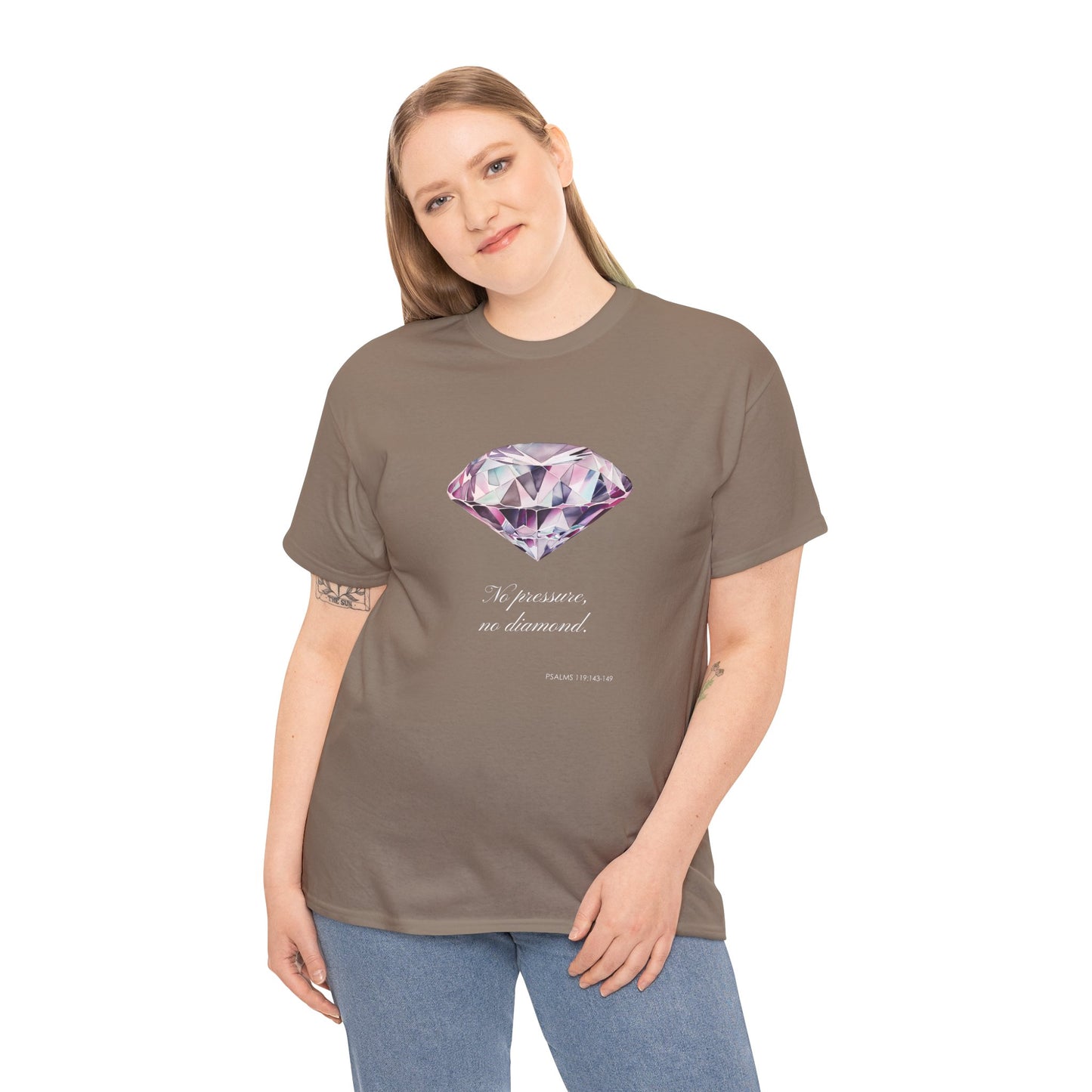 "No Pressure, No Diamond" Women's Inspirational Graphic T-Shirt