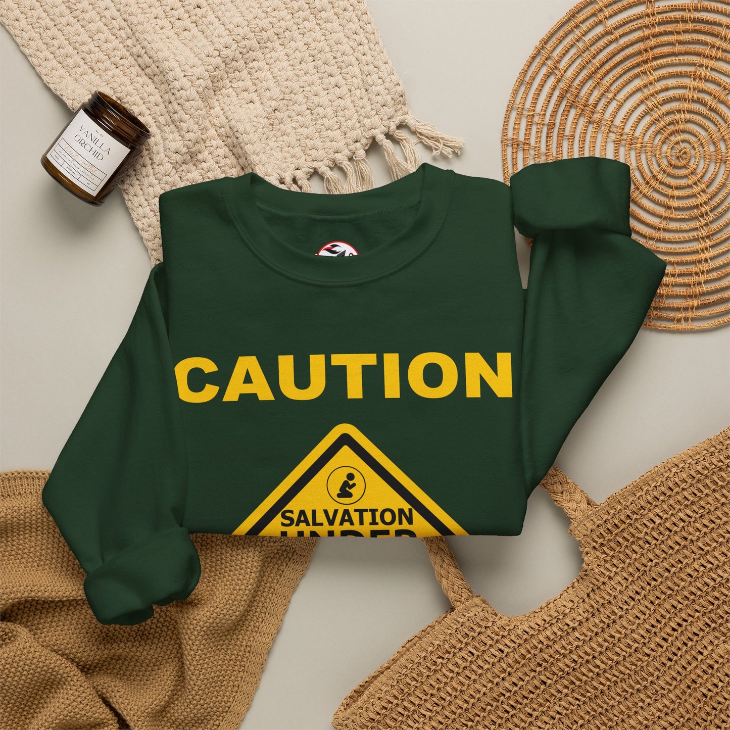 Caution: Salvation Under Construction Crewneck Sweatshirt
