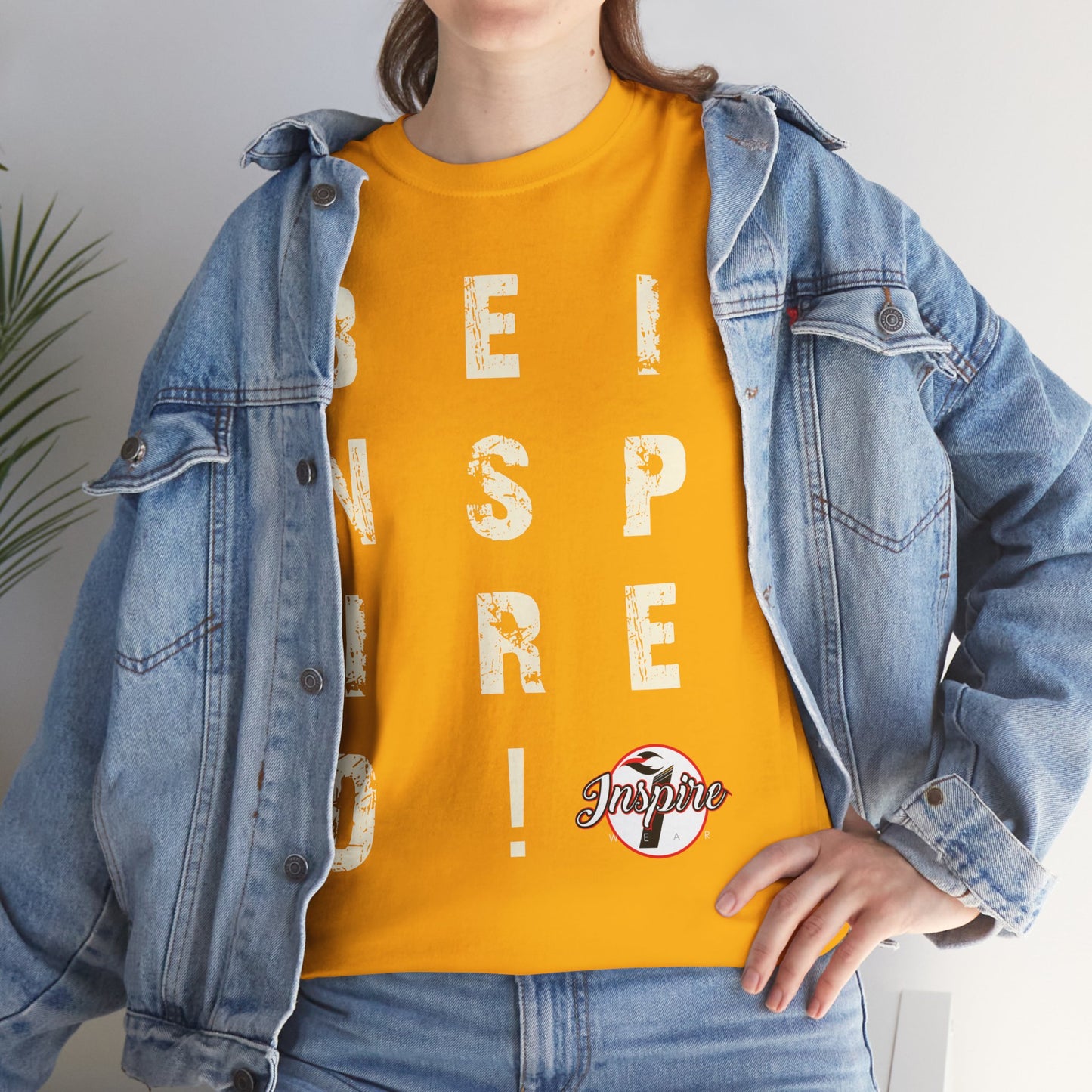 "Be Inspired" Motivational Vertical Graphic T-Shirt