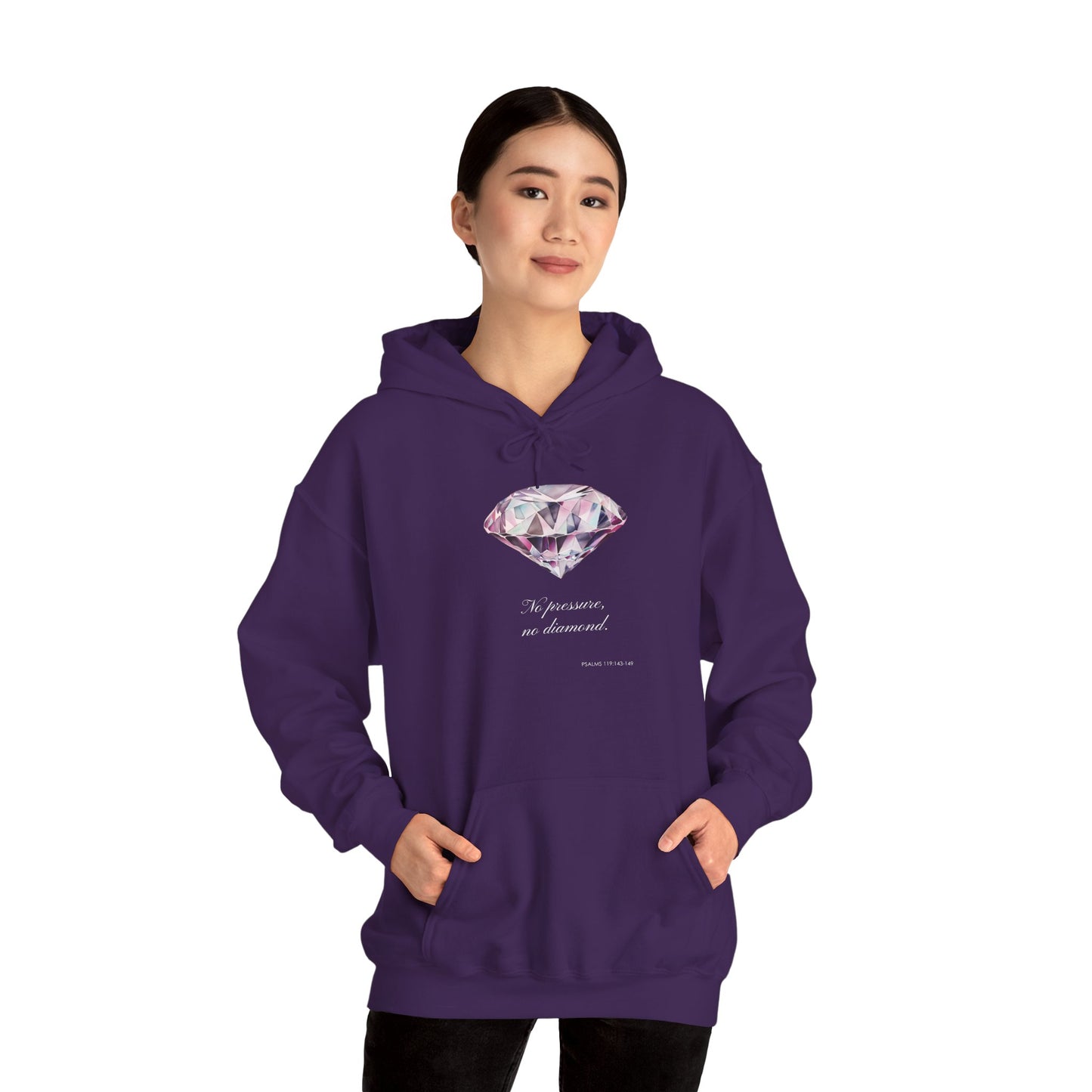 "No Pressure, no Diamond" Women's Heavy Blend™ Hooded Sweatshirt