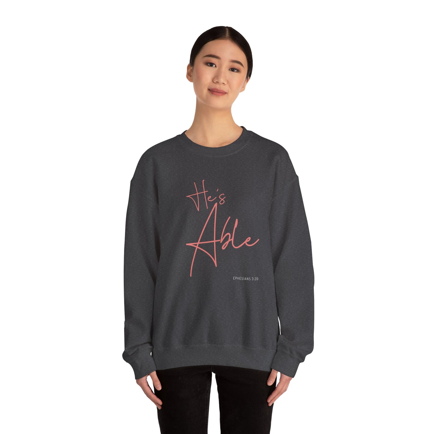 "He's Able" Women's Inspirational Crewneck Sweatshirt