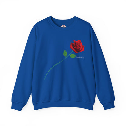 "Fearfully and Wonderfully Made" Rose Crewneck Sweatshirt