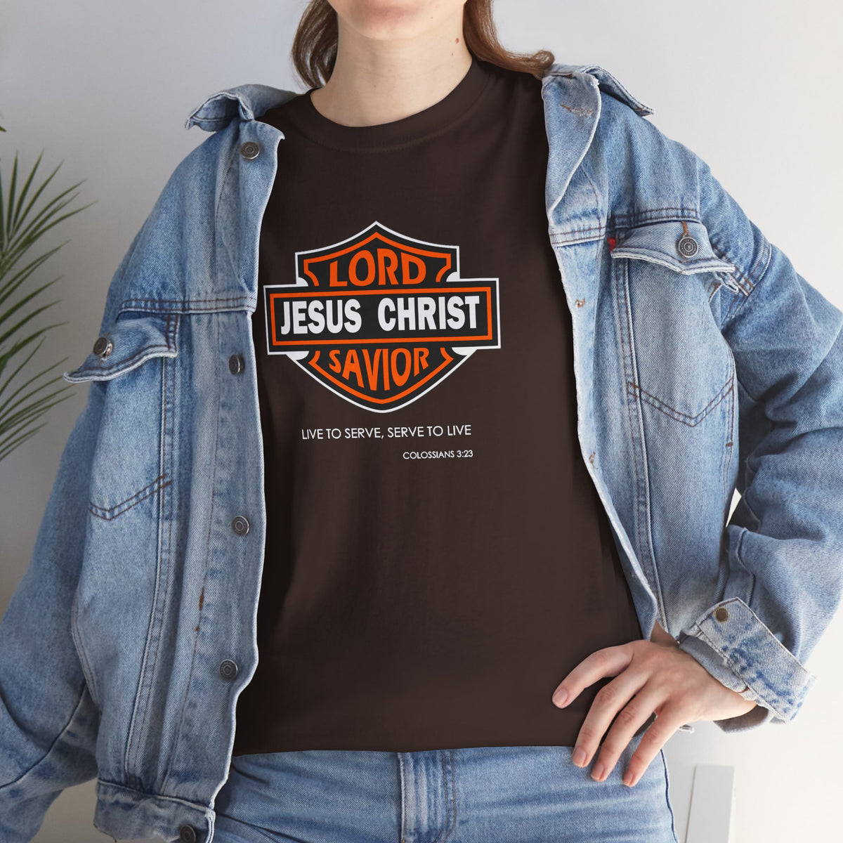 Jesus Christ Savior T‑Shirt — Lord Savior Motorcycle Shield Design